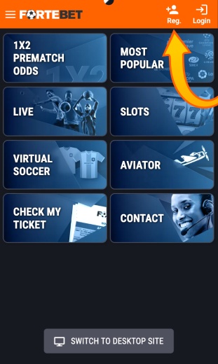 app click on the sign up