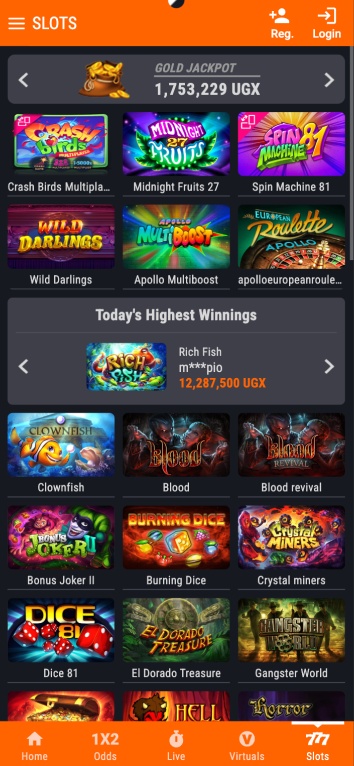 fortebet slots screen