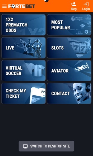 open Fortebet app to sign up